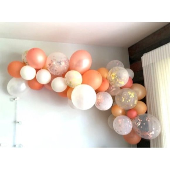New 60 PACK Rose Gold Balloons + Confetti Balloons w/Ribbon Rosegold - Picture 1 of 2